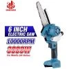 ONEVAN 3000W 6-Zoll-Automatikspray Elektrosäge Kettensägenöl Holzbearbeitungswerkzeug Ohne Batterie Mit Box Für Makita 18V Batterie