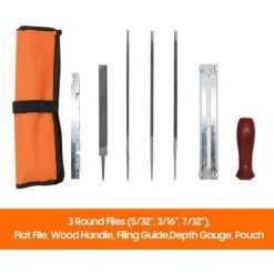 LIFCAUSAL 8 PCS Chainsaw Sharpener File Kit Handwerkzeug Zum Schärfen Von Elektrischen Kettensägen Enthält 5/32 3/16 7/32 Zoll Rundfeile, Flachfeile, Holzgriff, Feilenführung, Tiefenmesser, Tasche -Kettensägen & Zubehör Shop 63982487 3