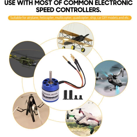 LIFCAUSAL Brushless Outrunner Motor High Performance Für DIY Modellflugzeug RC Car Mini Multicopter Hubschrauber Quadcopter (D2225-19 1350KV) 4 LIFCAUSAL Brushless Outrunner Motor High Performance Für DIY Modellflugzeug RC Car Mini Multicopter Hubschrauber Quadcopter (D2225-19 1350KV) – Bild 4