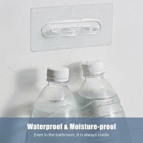 LIFCAUSAL 2er-Pack Waschmittelhaken, Selbstklebende Wandhaken, Klebrige Aufhänger, Nagelfrei, Duschgel, Shampooflasche, Regal, Flüssigseifenhalter Für Küchenwaschmittel 2 LIFCAUSAL 2er-Pack Waschmittelhaken, Selbstklebende Wandhaken, Klebrige Aufhänger, Nagelfrei, Duschgel, Shampooflasche, Regal, Flüssigseifenhalter Für Küchenwaschmittel – Bild 2