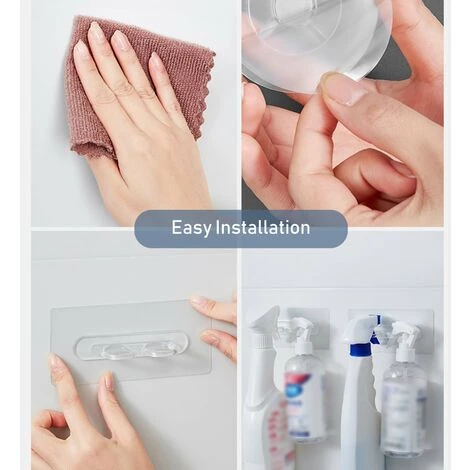 LIFCAUSAL 2er-Pack Waschmittelhaken, Selbstklebende Wandhaken, Klebrige Aufhänger, Nagelfrei, Duschgel, Shampooflasche, Regal, Flüssigseifenhalter Für Küchenwaschmittel 4 LIFCAUSAL 2er-Pack Waschmittelhaken, Selbstklebende Wandhaken, Klebrige Aufhänger, Nagelfrei, Duschgel, Shampooflasche, Regal, Flüssigseifenhalter Für Küchenwaschmittel – Bild 4