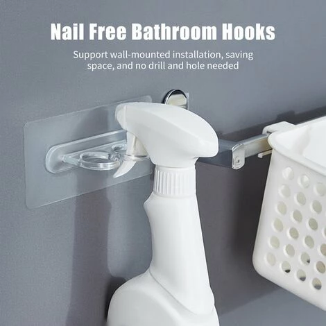 LIFCAUSAL 2er-Pack Waschmittelhaken, Selbstklebende Wandhaken, Klebrige Aufhänger, Nagelfrei, Duschgel, Shampooflasche, Regal, Flüssigseifenhalter Für Küchenwaschmittel 5 LIFCAUSAL 2er-Pack Waschmittelhaken, Selbstklebende Wandhaken, Klebrige Aufhänger, Nagelfrei, Duschgel, Shampooflasche, Regal, Flüssigseifenhalter Für Küchenwaschmittel – Bild 5