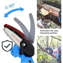 DAY PLUS Akku Kettensäge Mini Kettensäge Mit Akku Elektro Kettensäge 4 Zoll Handkettensäge Schnurloses Mit 2 Batterien & 2 Ketten, Tragbarer Motorsäge Kettensäge Für Häusliche Für Garten Baum Holz -Kettensägen & Zubehör Shop 64577037 3