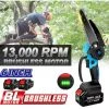 ONEVAN Elektrische Mini-kettensägen | Akku-Kettensägen | Elektro-Kettensäge 6 Zoll 1200W Für Makita 18V Akku - Einstellbare Geschwindigkeit Zum Schneiden Von Holz - Mit 2*Akku