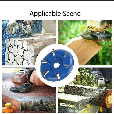 DONTODENT Baumstumpfentferner Winkelschleifer Holzschnitzscheibe 6 Zähne Kettensägenschneider Holzbearbeitungsklingenwerkzeuge (flache Klinge) 2 DONTODENT Baumstumpfentferner Winkelschleifer Holzschnitzscheibe 6 Zähne Kettensägenschneider Holzbearbeitungsklingenwerkzeuge (flache Klinge) – Bild 2