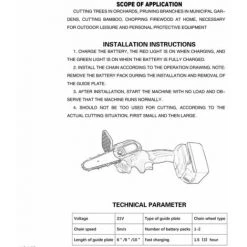 THSINDE Elektrische Handkettensäge 21 V Lithium-Batterie (zwei) Tragbare Elektrische Astsäge Kleine Wiederaufladbare Elektrosägen Für Die Holzbearbeitung Einhand-Elektrosäge Für Die Gartenarbeit Gebürstete Mini-Elektrokettensäge, Bris-Stecker