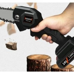 THSINDE Akku-Kettensäge Handgeführte Akku-Kettensäge Mit Ladegerät Und 2 Akkus - Rot -Kettensägen & Zubehör Shop 65392327 4