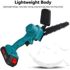MUSTOOL Kettensäge 6 Zoll 88V Elektro-Kettensäge Tragbare Handgeführte Akku Kettensäge Enthalten 2 Batterie Und Ladegerät Blau -Kettensägen & Zubehör Shop 65645476 5