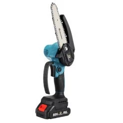 MOHOO Elektrische Mini-kettensägen Akku-Kettensägen 6 Zoll Elektrosäge Kabellos Mit 2*Akku