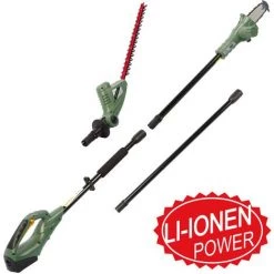 BRAST Teleskop Heckenschere 18V Li-Ion Akku Astsäge Ast-Kettensäge Hochentaster Baumsäge Hecken Trimmer Lion Arbeiten In Bis Zu 4m Höhe