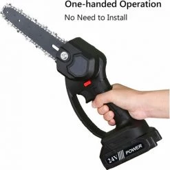 DECKON 6-Zoll-Schwarze Mini-Elektro-Kettens?ge Mit 2 24-V-Akku-Kettens?gen Mit 2 Ersatzketten Kleine Tragbare Kettens?ge Mit EU -Kettensägen & Zubehör Shop 66987012 3