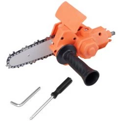 HAPPYSHOPPING Elektrische Bohrmaschine Modifiziert Zu Elektrischer Kettensäge Werkzeugbefestigung Elektrische Kettensägen Zubehör Praktisches Modifikationswerkzeug-Set Holzbearbeitungs-Schneidwerkzeug, Orange