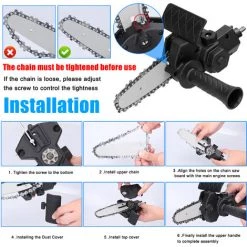 HAPPYSHOPPING Elektrische Bohrmaschine Modifiziert Zu Elektrischer Kettensäge Werkzeugbefestigung Elektrische Kettensägen Zubehör Praktisches Modifikationswerkzeug-Set Holzbearbeitungs-Schneidwerkzeug, Orange -Kettensägen & Zubehör Shop 67153551 4