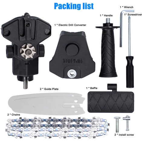 HAPPYSHOPPING 4-Zoll-Bohrmaschine Modifiziert An Elektrische Kettensäge Werkzeugbefestigung Elektrische Kettensägen Zubehör Praktisches Modifikationswerkzeug-Set Holzbearbeitungs-Schneidwerkzeug 2 HAPPYSHOPPING 4-Zoll-Bohrmaschine Modifiziert An Elektrische Kettensäge Werkzeugbefestigung Elektrische Kettensägen Zubehör Praktisches Modifikationswerkzeug-Set Holzbearbeitungs-Schneidwerkzeug – Bild 2