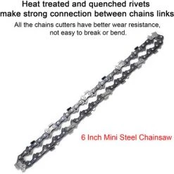 LIFCAUSAL 1 STÜCKE 6-Zoll-Mini-Stahlkettensägenketten Elektrische Kettensägen Zubehör Praktischer Kettenersatz -Kettensägen & Zubehör Shop 68339506 4