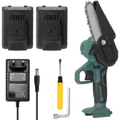 LIFCAUSAL 21 V Tragbare Mini-Elektro-Astsäge Mit Zwei Batterien Wiederaufladbare Kleine Holzspaltkettensäge Einhand-Holzbearbeitungswerkzeug Für Garten-Obstgarten-Zweigclip
