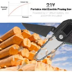 LIFCAUSAL 21 V Tragbare Mini-Elektro-Astsäge Mit Zwei Batterien Wiederaufladbare Kleine Holzspaltkettensäge Einhand-Holzbearbeitungswerkzeug Für Garten-Obstgarten-Zweigclip -Kettensägen & Zubehör Shop 68339618 5