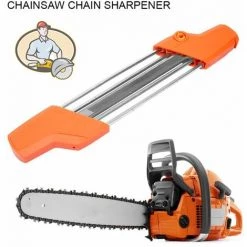 LIFCAUSAL Kettenschärfgerät Für Kettensägen, 2-in-1-Feilenschärfer, Schleifwerkzeuge Für STIHL, Feile Und Tiefenmesserfeile In Einem Ergonomischen Werkzeug (Orange), 4,0 Mm