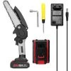 LIFCAUSAL 21 V 6 Zoll Tragbare Elektrische Astsäge Kleine Holzspaltkettensäge Bürstenmotor Einhand-Holzbearbeitungswerkzeug Für Gartenobstgärten Schwarze Und Graue Modelle Mit Zwei Batterien Und Einer Ladung