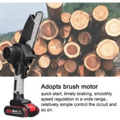 LIFCAUSAL 21 V 6 Zoll Tragbare Elektrische Astsäge Kleine Holzspaltkettensäge Bürstenmotor Einhand-Holzbearbeitungswerkzeug Für Gartenobstgärten Schwarze Und Graue Modelle Mit Zwei Batterien Und Einer Ladung -Kettensägen & Zubehör Shop 68339630 4
