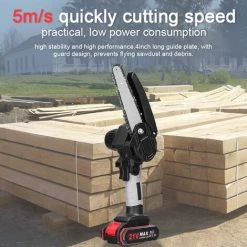 LIFCAUSAL 21 V 6 Zoll Tragbare Elektrische Astsäge Kleine Holzspaltkettensäge Bürstenmotor Einhand-Holzbearbeitungswerkzeug Für Gartenobstgärten Schwarze Und Graue Modelle Mit Zwei Batterien Und Einer Ladung -Kettensägen & Zubehör Shop 68339630 5