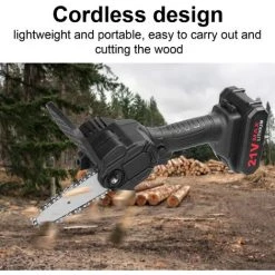 LIFCAUSAL 21 V 500 W 4-Zoll-wiederaufladbare Lithiumbatterie Elektrische Astsägen Tragbarer Kleiner Holzspaltkettensägen-Bürstenmotor Einhand-Holzbearbeitungs-Elektrowerkzeug Für Gartenobstgärten Eine Batterie Und Eine Ladung -Kettensägen & Zubehör Shop 68339736 3