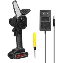 Kettensägen & Zubehör Shop 10 LIFCAUSAL 21 V 500 W 4-Zoll-wiederaufladbare Lithiumbatterie Elektrische Astsägen Tragbarer Kleiner Holzspaltkettensägen-Bürstenmotor Einhand-Holzbearbeitungs-Elektrowerkzeug Für Gartenobstgärten Eine Batterie Und Eine Ladung