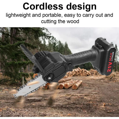 LIFCAUSAL 21 V 500 W 4-Zoll-wiederaufladbare Lithiumbatterie Elektrische Astsägen Tragbarer Kleiner Holzspaltkettensägen-Bürstenmotor Einhand-Holzbearbeitungs-Elektrowerkzeug Für Gartenobstgärten Eine Batterie Und Eine Ladung 3 LIFCAUSAL 21 V 500 W 4-Zoll-wiederaufladbare Lithiumbatterie Elektrische Astsägen Tragbarer Kleiner Holzspaltkettensägen-Bürstenmotor Einhand-Holzbearbeitungs-Elektrowerkzeug Für Gartenobstgärten Eine Batterie Und Eine Ladung – Bild 3