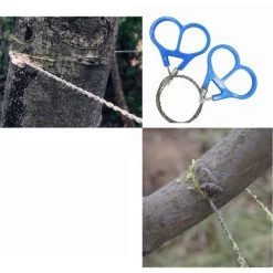 LIFCAUSAL Drahtsäge Edelstahl Taschenkettensäge Mini Kabel Survival Gear Stangensäge Notfall Kettensäge Survival Kit Outdoor Tools Für Camping Wandern Jagd Blau -Kettensägen & Zubehör Shop 68339967 5