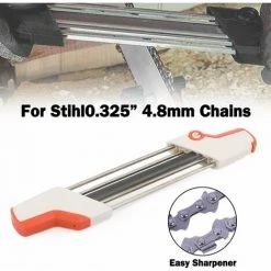 LIFCAUSAL Kettenschärfgerät Für Kettensägen, 2-in-1-Schneidwerkzeug Für Einfache Feilenschärfung Für STIHL, Feile Und Tiefenmesserfeile In Einem Ergonomischen Werkzeug (weiß Und Orange), 4,8 Mm