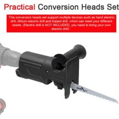LIFCAUSAL Elektrische Bohrmaschine Modifizierte Werkzeugbefestigung Elektrische Säbelsägen Zubehör Elektrische Säbelsägen Teile Schnelles Praktisches Modifikationswerkzeug-Set Holzbearbeitungs-Schneidwerkzeug Mit 2 Sägeblättern Für Holz Metall -Kettensägen & Zubehör Shop 68340189 4