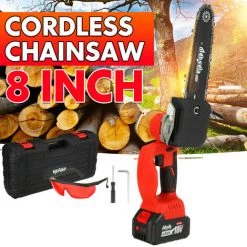 MENSELA 8-Zoll Akku Brushless Elektro Kettensäge Zum Abholzen Von Bäumen Elektrische Mini-Kettensägen Mit 2 Akkus -Kettensägen & Zubehör Shop 68758553 5