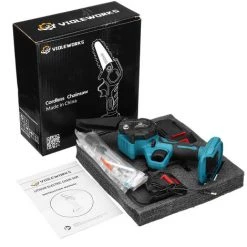FANTABLAU 6-Zoll Elektrische Mini-Kettensägen Kabelloser Baum-Handbeschneidungs Garten Akku Holzschneider Mit 2 Batterien -Kettensägen & Zubehör Shop 69109428 4